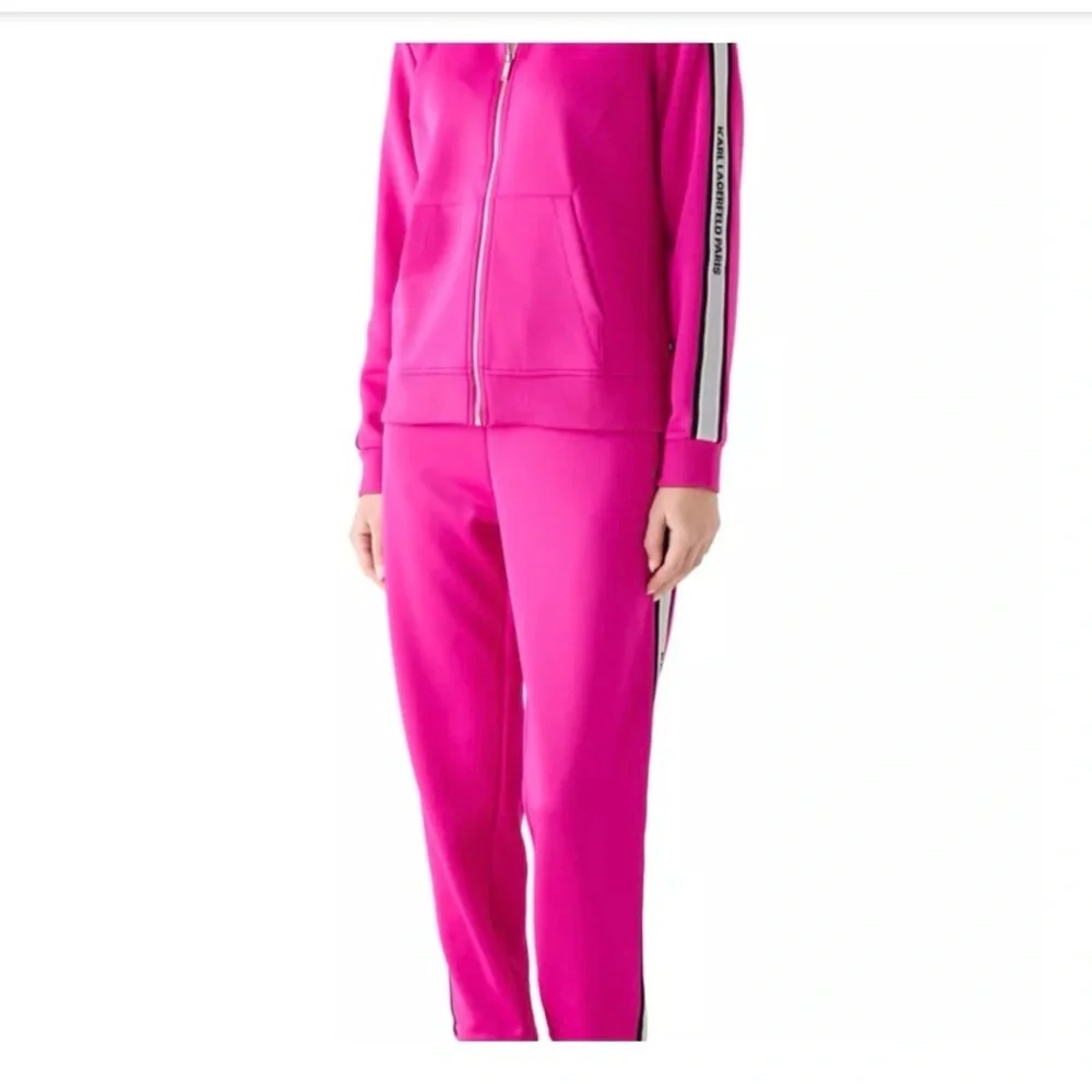 Karl Lagerfeld Paris Front Zip Logo Tape Track Suit